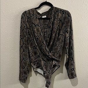 Babaton Snakeskin Print Bodysuit Women’s Medium